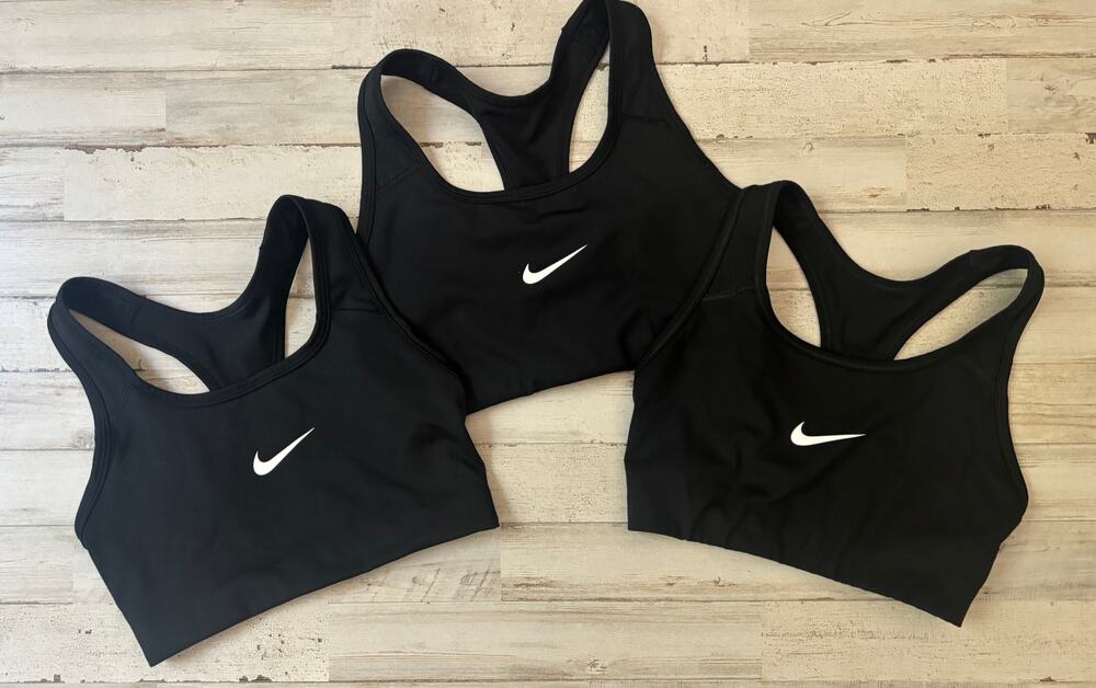 Lot of Womens Black Swoosh Sports Bras XS/S EUC Cheer Dance